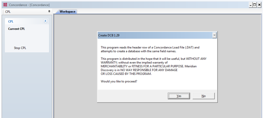 Create Database CPL – Create Concordance DCB from Load File