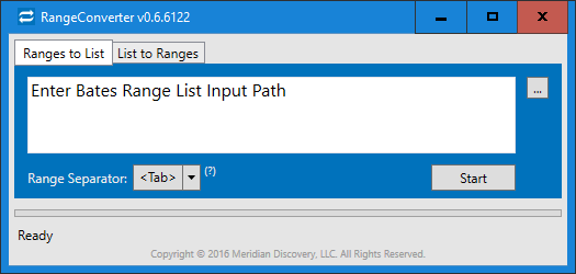 Bates range to list converter